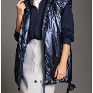 pilcro oversized metallic blue vest with nice details